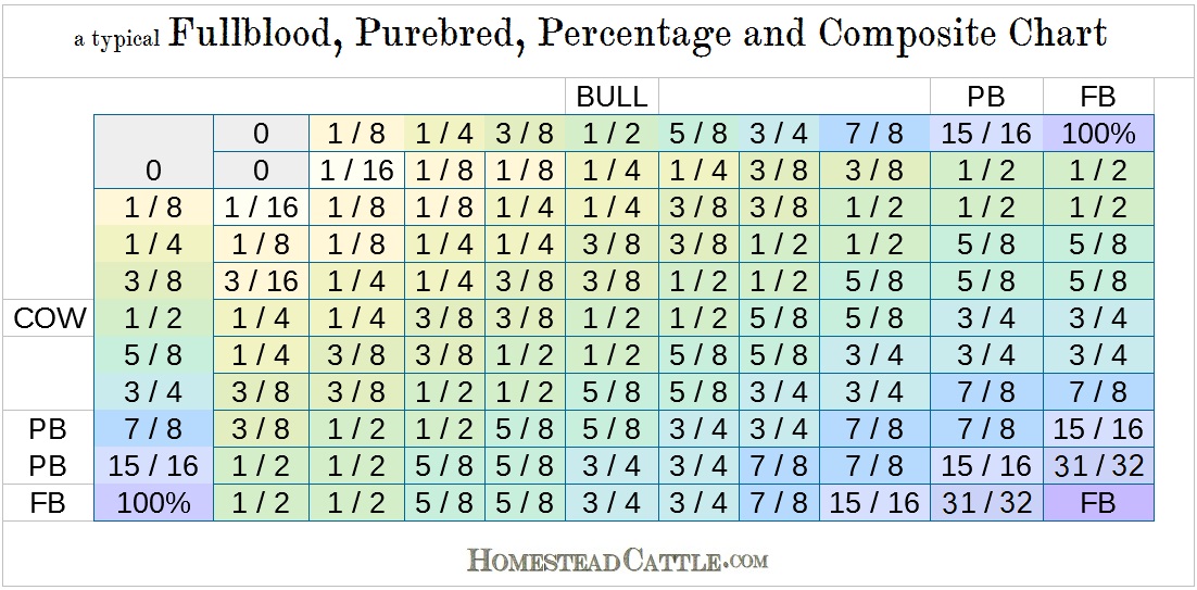 cattle breed purity chart